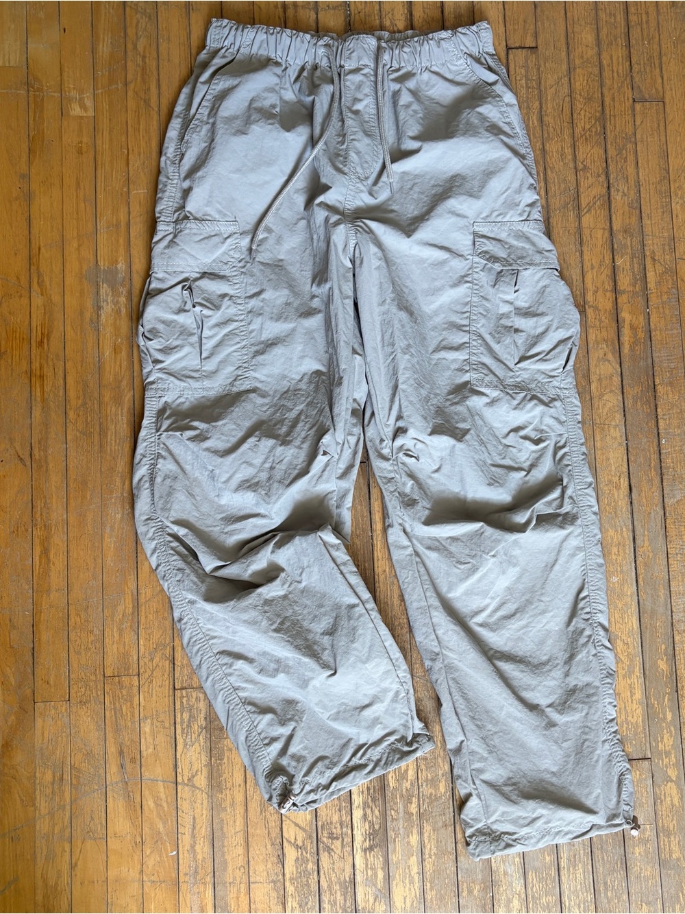 Urban Heritage Light Beige Cargo Jogger Pants with Drawstring Waist Size Small